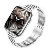 Bamboo-Style Stainless Steel Strap with Folding Clasp