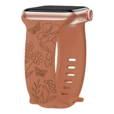 Uhrenarmbänder aus Silikon mit graviertem Muster und Butterfly-Verschluss