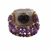 Amethyst Beaded Handmade Stretch Bracelet Watch Band