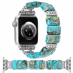 Sky Blue Imperial Stone Elastic Beaded Watch Band