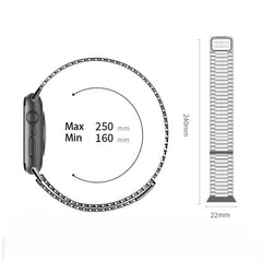 Bamboo Link Stainless Steel Magnetic Strap for Apple Watch, Adjustable and Breathable