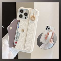 Wallet Card Holder Phone Case with Wrist Strap for iPhone 11 Series