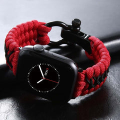 Dual-Color Nylon Double Braided Watch Band with Black Steel Buckle