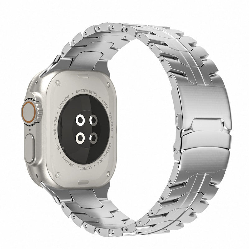 Cool Metal Stainless Steel Watch Strap with Safety Clasp