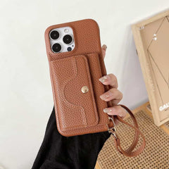 Wallet Phone Case with Lanyard and Mirror for iPhone 11 Series