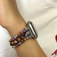 Imperial Stone Beaded Elastic Bracelet Watch Band