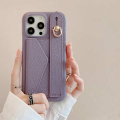 Wallet Card Holder Phone Case with Wrist Strap for iPhone 11 Series