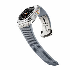 Eco-Friendly High-Tensile Silicone Strap for Samsung Galaxy Watch Ultra 47mm – Stainless Steel Connector & Folding Clasp
