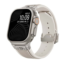 Titanium-colored Metal Connector Silicone Watch Band