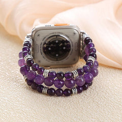 Amethyst Beaded Handmade Stretch Bracelet Watch Band