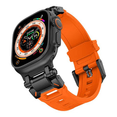 Mechanical Style Metal Connector TPU Watch Band