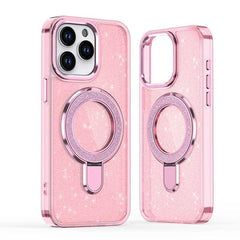 Translucent Glitter (Bling Sparkle) TPU Phone Case with Stand and MagSafe for iPhone 13 Series