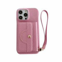 Wallet Phone Case with Lanyard and Mirror for iPhone 13 Series