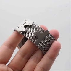 Pure Titanium Milanese Mesh Band  with Parachute-Style Buckle